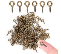 200 alfileres de ojo de tornillo pequeños, mini alfileres de ojo, ganchos de tornillos de ojo, ganchos de ojales, tornillos roscados, hallazgos de fianzas, para hacer joyas colgantes(0,16 x 0,3in)