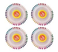 200 alfileres multicolores cabeza de perlas de acero, alfileres rectos para acolchar, para manualidades, proyectos de bricolaje, fabricación de tarjetas, álbumes de recortes, decoración de joyas, tela