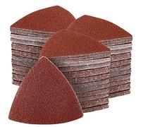 200 almohadillas de lija triangulares de 80 mm, papel de lija triangular de gancho y bucle para almohadilla de lijado oscilante de 3-1/8 pulgadas, para madera/yeso, otras superficies de lijado pulido