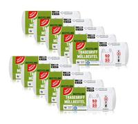 200 bolsas de basura/bolsas de basura con asa, 50 l, 20 unidades por rollo, resistentes a desgarros y a prueba de líquidos, producto y embalaje reciclables (10 unidades)