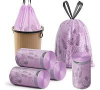 200 bolsas de basura pequeñas con aroma a lavanda de 2.6 galones, bolsas de basura de 10 a 15 litros con cordones para el hogar, oficina, cocina y baño que deja tu cubo con un olor fresco y hermoso