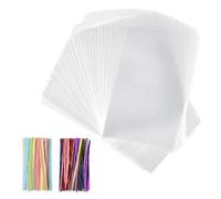 200 bolsas de celofán, 10 x 15 cm, bolsas transparentes para rellenar, bolsas transparentes con 200 cintas metálicas para caramelos, galletas, pan, frutas, etc. Perfecto para fiestas de regalo