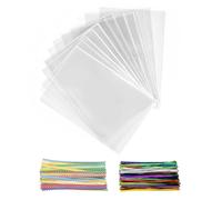 200 bolsas de celofán, 25 x 15 cm, bolsas transparentes para rellenar, bolsas transparentes con 200 cintas metálicas para caramelos, galletas, pan, frutas, etc. Perfecto para fiestas de regalo
