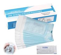 200 bolsas de esterilización, 90 mm x 260 mm, autoadhesivas, bolsas esterilizadoras desechables para herramientas de limpieza