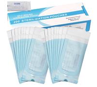 200 bolsas de esterilización desechables, autoadhesivas, con cierre autoclave, para herramientas dentales, tatuajes o manicura (90 x 260 mm)