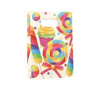 200 bolsas de fiesta, papel de 21 cm x 14 cm x 5 cm de colores con asa