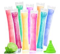 200 Bolsas para Helados, Bolsas para Moldes de Helado Popsicle sin BPA, con 1 Embudo Reutilizable, Bolsas para Paletas DIY para Yogur, Jugo, Helado Casero, Perfectas para Fiestas y Verano