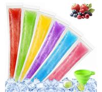 200 Bolsas para Helados, con embudo,Moldes para Helados, sin BPA, Bolsas de Molde para Paletas de Hielo,con para Yogur,Helado,Jugo (con Embudo Verde)
