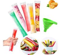 200 bolsas para paletas de popsicle, sin BPA, bolsas con un embudo para yogur, helados, helados, regalos para invitados (5 x 22 cm)
