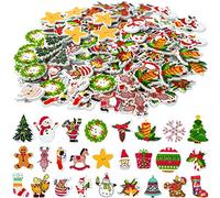 200 Botones de Madera de Navidad Con Adornos de Colores - Varios Botones de Costura Para Manualidades, Proyectos y Calcetines Navideños - Decorativos