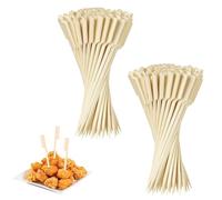 200 brochetas para aperitivos, brochetas de madera, pinchos de madera, pinchos de madera. Estos pinchos de bambú son ideales para cócteles, barbacoas, frutas y sándwiches.