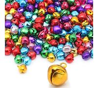 200 campanas de cascabeles de 1/2 pulgada para manualidades a granel para decoración de hogar y mascotas (7 colores al azar)