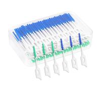 200 cepillos interdentales, cepillo interdental de silicona suave con caja, interdentales de silicona portátiles de doble uso para una limpieza suave de los dientes ideales para tornillos(azul, verde)