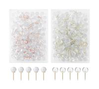 200 Chinchetas De Bola, Chinchetas Transparentes, Chinchetas Reutilizables, Chinchetas De Fijación De Papel, Adecuadas Para Oficina Y Hogar