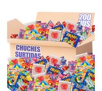 +200 Chuches Surtidas - Caja de +1,3kg Caramelos y Golosinas para Regalar en Halloween, Navidad, Cabalgata... - Cesta de Chuches y Caramelos Envueltos y listos para regalar