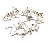 200 clavos pequeños de cabeza redonda de latón dorado y plateado, diámetro de 1,2 mm, longitud de 6 mm, 8 mm, 10 mm, hierro pequeño para bisagra de joyero (plata 1,2 x 8 mm)