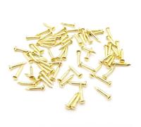 200 clavos pequeños de cabeza redonda de latón dorado y plateado, diámetro de 1,2 mm, longitud de 6 mm, 8 mm, 10 mm, hierro pequeño para bisagra de joyero (dorado 1,2 x 8 mm)