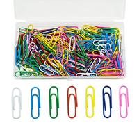 200 clips de papel, 28 mm/1.1 pulgadas, clips de papel de metal con caja para documentos de papelería de oficina, escuela, pequeños clips de papel