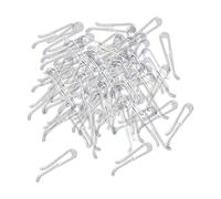 200 clips para camisa, calcetines y faldas de tela, clip de cocodrilo de plástico transparente, sin dientes, 38 mm, transparente