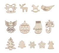 200 colgantes de madera para Navidad, decoraciones de madera para manualidades, álbumes de recortes, tarjetas, manualidades, bodas