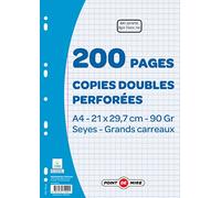 200 Cop Doub Perf A4 Seyès 90G - Papel de suministro escolar