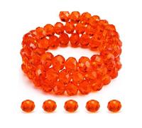 200 cuentas Briolette de cristal de 0.315 pulgadas | Forma de diamante rojo para hacer joyas y manualidades (09-jacinto, 6 mm)