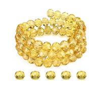 200 cuentas Briolette de cristal de 0.315 pulgadas | Forma de diamante rojo para hacer joyas y manualidades (15-champán, 8 mm)