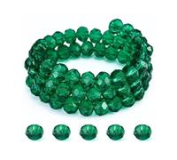 200 cuentas Briolette de cristal de 0.315 pulgadas | Forma de diamante rojo para hacer joyas y manualidades (12-verde pavo real, 8 mm)