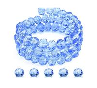 200 cuentas Briolette de cristal de 0.315 pulgadas | Forma de diamante rojo para hacer joyas y manualidades (18-azul claro, 4 mm)