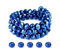 200 cuentas Briolette de cristal de 0.315 pulgadas | Forma de diamante rojo para hacer joyas y manualidades (azul, 4 mm)