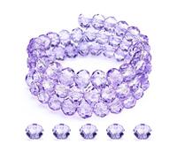 200 cuentas Briolette de cristal de 0.315 pulgadas | Forma de diamante rojo para hacer joyas y manualidades (03-morado cristal, 10 mm)