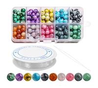 200 cuentas de cristal, 1 rollo de alambre para abalorios, 1 enhebrador de agujas, cuentas para pulseras, cuentas para hacer joyas, cuentas para collares