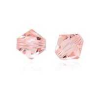200 cuentas de cristal austriaco bicono facetadas Adabele de 6 mm, color rosa claro Padparadscha, compatibles con cristales Swarovski Preciosa 53