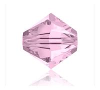 200 cuentas de cristal austriaco bicono facetadas Adabele de 6 mm, color rosa rosa, compatibles con cristales Swarovski Preciosa 5301/5328 SSB603