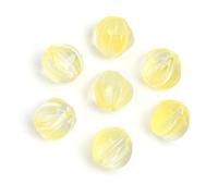 200 cuentas de cristal coloridas de 10 mm, cuentas sueltas de cristal para pulseras, collares, aretes, suministros de manualidades (amarillo, 9,5 x 10 mm)