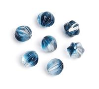 200 cuentas de cristal coloridas de 10 mm, cuentas sueltas de cristal para pulseras, collares, aretes, suministros de manualidades (azul oscuro, 9,5 x 10 mm)