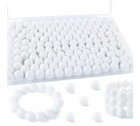 200 cuentas de silicona, cuentas de silicona de 12 mm para hacer llaveros, cuentas de silicona a granel para bolígrafos, cuentas de silicona de 12 mm para pulseras, collares, manualidades (blanco)
