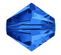 200 cuentas sueltas de cristal bicónico facetado pequeño de 4 mm, color azul zafiro, compatibles con cristales de Swarovski Elements para hacer joyas, Pre-B413