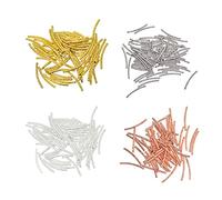 200 cuentas sueltas de tubo curvo grabadas de cobre de 4 colores para hacer joyas, 25 mm