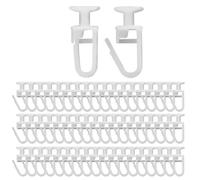 200 deslizadores para riel de cortina deslizantes, con ganchos para abrazar, ganchos abatibles de plástico sólido, deslizadores silenciadores compatibles con barra de riel tipo C y U, fácil