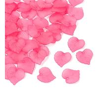 200 dijes de hojas de acrílico esmerilado, color rosa intenso, colgantes de plantas transparentes de hojas de otoño, dijes de primavera para hacer joyas