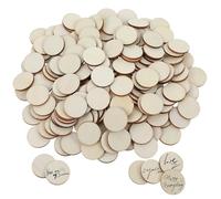 200 discos de madera para manualidades, círculos de madera sin terminar, pequeñas rodajas de madera, adornos de madera de 1 pulgada, monedas redondas de madera pequeñas para manualidades, decoraciones