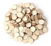 200 discos redondos de madera de 40 mm para manualidades, discos de madera natural sin tratar para manualidades, decoración de bodas, álbumes de recortes, colgantes y adornos de madera