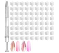 200 esponjas de arte de uñas con agarre de metal, cepillo de esponja, accesorio de diseño de uñas, aplicador de manicura, gradiente de manicura, esponja para uñas gradiente para crear patrones de arte