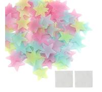 200 estrellas fluorescentes, 220 pegatinas adhesivas de doble cara, pegatinas de plástico fluorescentes, pegatinas decorativas luminosas, pegatinas decorativas coloridas para paredes, techos