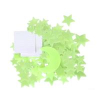 200 estrellas y 1 luna brillan en la oscuridad, pegatinas fluorescentes de pared para habitación de niños y decoración de fiestas con brillo de larga duración y almohadillas adhesivas reutilizables