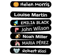 200 Etiquetas Adhesivas para Ropa Personalizadas. Pegatinas termoadhesivas con Nombre para marcar la Ropa de niños y bebés (con Plancha). Tamaño 6 x 1 cm. Resistentes a Lavadora.