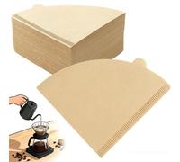 200 filtros de café de cono, desechables, sin blanquear, filtro de papel de café natural para verter y gotear cafetera para Hario V60 y verter sobre cafeteras de 2/4 tazas