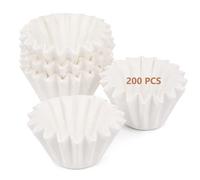 200 filtros de cesta de 80/200 mm blanco, papel de filtro de café redondo, papel de filtro desechable para cafeteras compatibles con Beem, Cuisinart, Philips, Gastroback