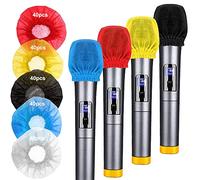 200 fundas desechables para micrófono, parabrisas de micrófono de mano no tejido con banda elástica, fundas de micrófono limpias y sin olor para KTV, entrevista, estudio de grabación, actuación, voz